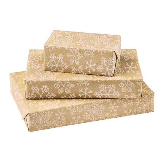 Snowfall Kraft Gift Wrap - Mini Roll
