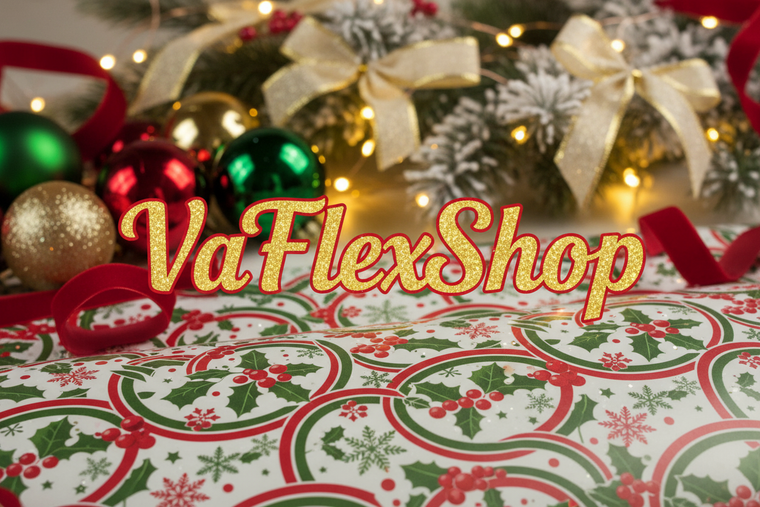 Can you put vaflexshop in a christmas wrapping paper and add decorations in the backgournd